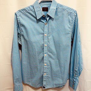 UNTUCKit Men’s  Slim Fit Shirt, Sz Small, Wrinkle Free Cotton, Blue Check